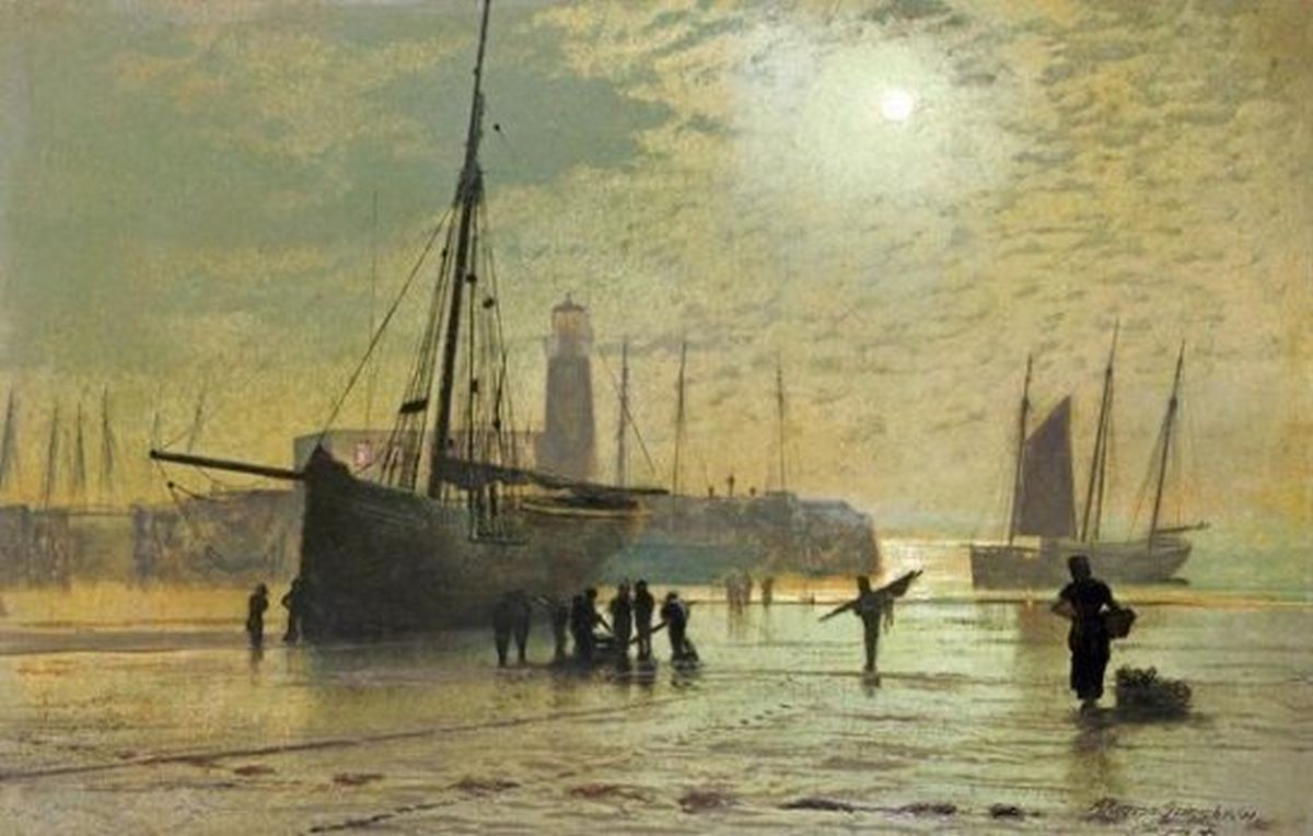 The Lighthouse at Scarbrough. (Digital Print)
Size: 36 X 22 7/8
Artist: John Grimshaw Atkinson